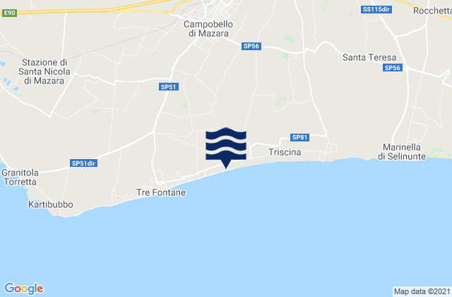 Campobello di Mazara, Italyの潮見表地図