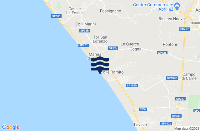 Campoleone, Italyの潮見表地図