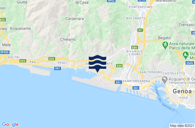 Campomorone, Italyの潮見表地図