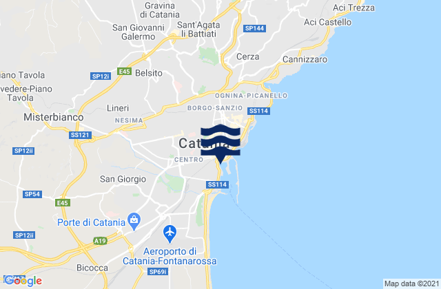 Camporotondo Etneo, Italyの潮見表地図