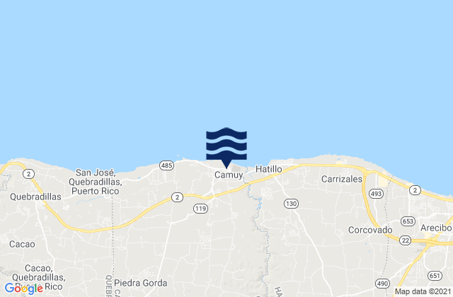 Camuy Barrio-Pueblo, Puerto Ricoの潮見表地図