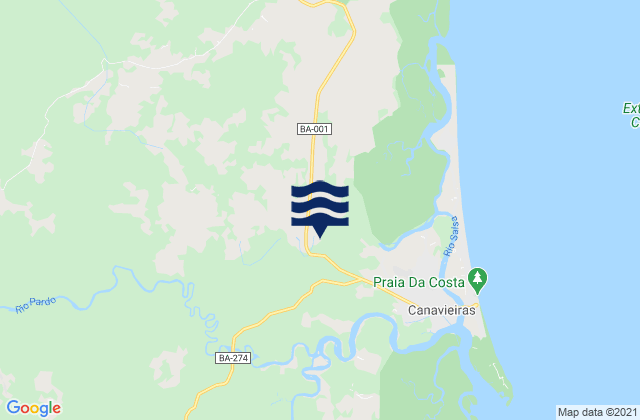 Canavieiras, Brazilの潮見表地図