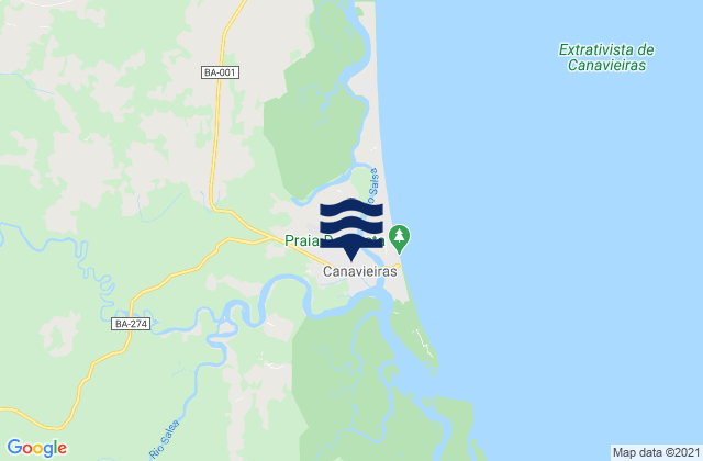 Canavieiras, Brazilの潮見表地図