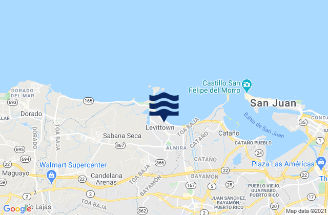 Candelaria, Puerto Ricoの潮見表地図
