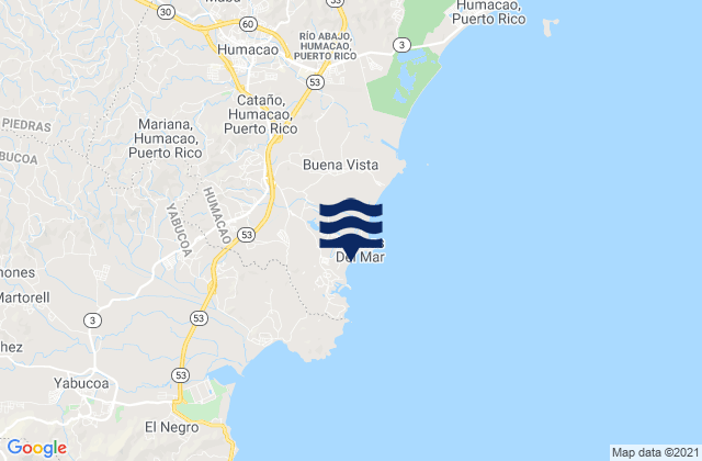 Candelero Arriba Barrio, Puerto Ricoの潮見表地図
