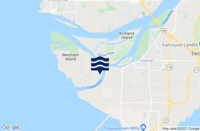 Canoe Pass, Canadaの潮見表地図