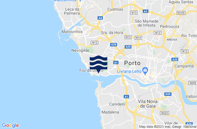 Cantareira Rio Douro, Portugalの潮見表地図