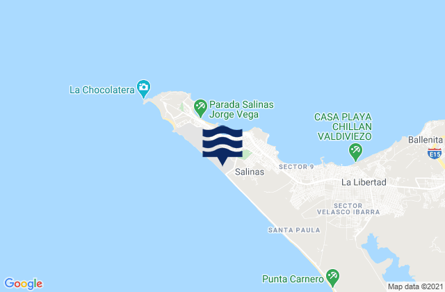 Cantón Salinas, Ecuadorの潮見表地図