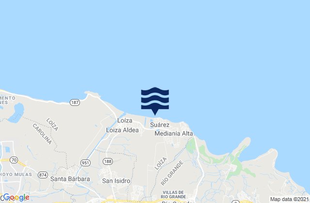 Canóvanas Barrio, Puerto Ricoの潮見表地図