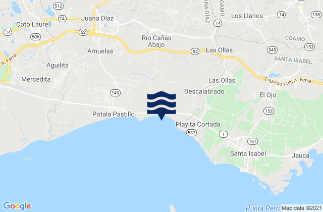 Caonillas Abajo Barrio, Puerto Ricoの潮見表地図