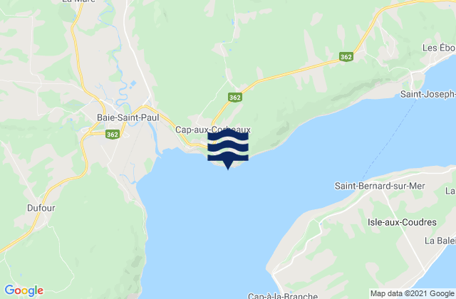 Cap-Aux-Corbeaux, Canadaの潮見表地図