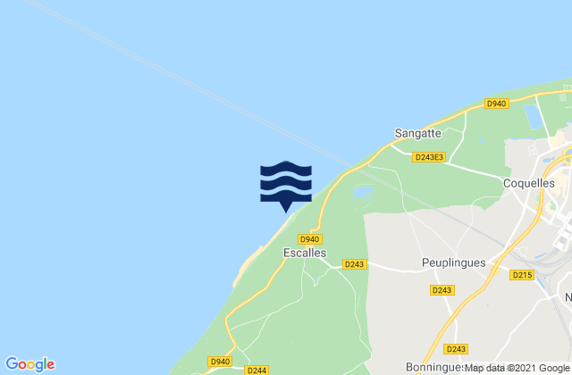 Cap Blanc Nez, Franceの潮見表地図