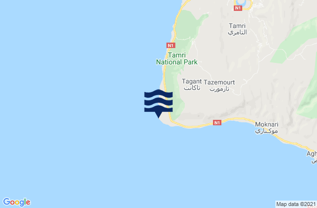 Cap Ghir, Moroccoの潮見表地図