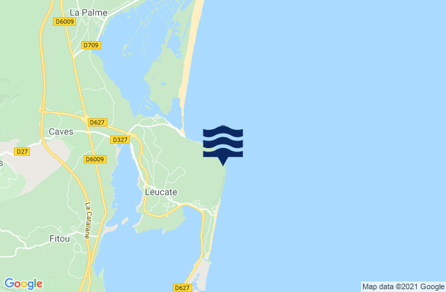 Cap Leucate, Franceの潮見表地図