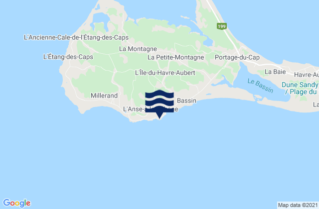 Cap Percé, Canadaの潮見表地図