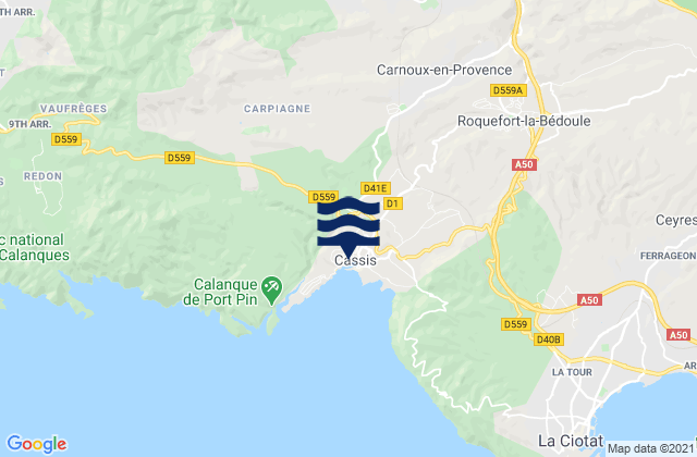 Cap Rousset, Franceの潮見表地図