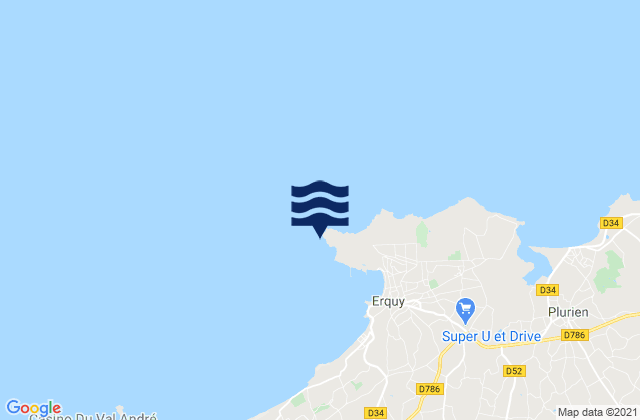 Cap d'Erquy, Franceの潮見表地図