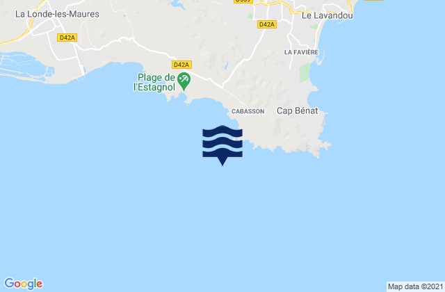Cap de Brégançon, Franceの潮見表地図