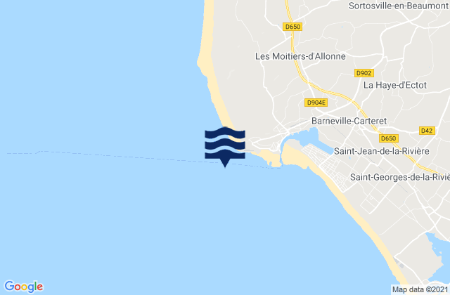 Cap de Carteret, Franceの潮見表地図