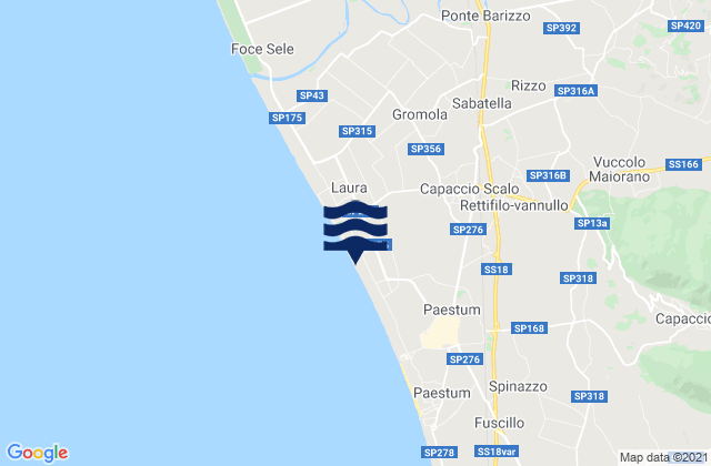 Capaccio Scalo, Italyの潮見表地図
