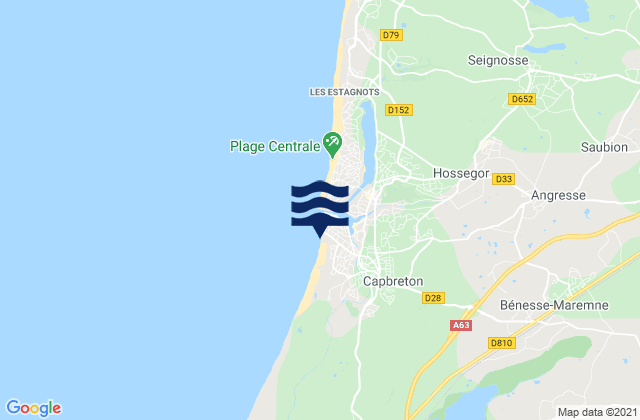 Capbreton - Le Santocha, Franceの潮見表地図