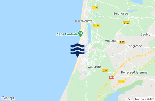 Capbreton, Franceの潮見表地図