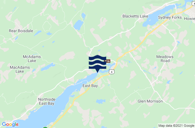 Cape Breton County, Canadaの潮見表地図