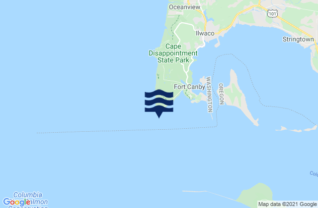 Cape Disappointment, United Statesの潮見表地図