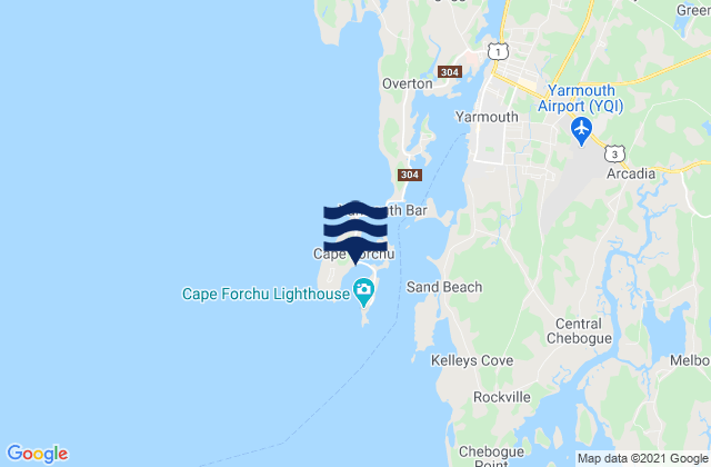 Cape Forchu, Canadaの潮見表地図