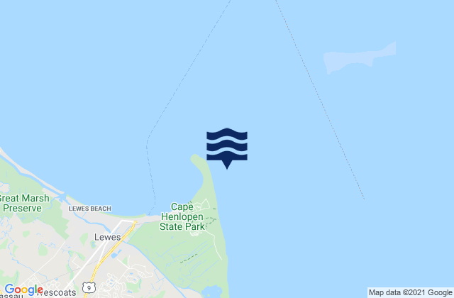 Cape Henlopen 0.7 n.mi. ESE of, United Statesの潮見表地図