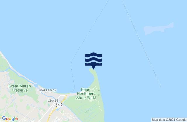 Cape Henlopen, United Statesの潮見表地図