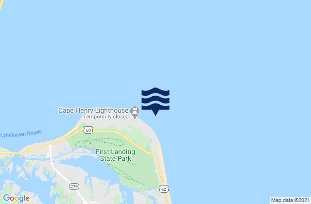 Cape Henry Light 0.7 mile east of, United Statesの潮見表地図