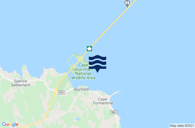 Cape Jourimain, Canadaの潮見表地図