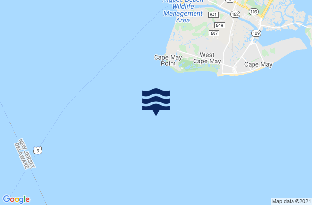 Cape May Point 1.4 n.mi. SSW of, United Statesの潮見表地図