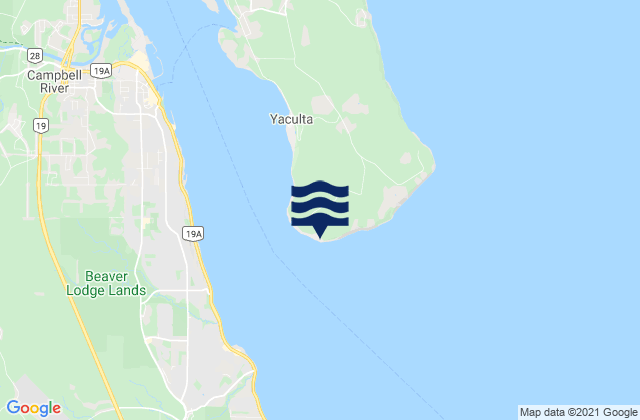 Cape Mudge, Canadaの潮見表地図