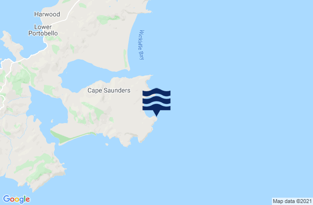 Cape Saunders, New Zealandの潮見表地図