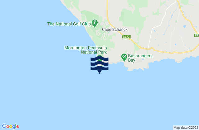 Cape Schanck, Australiaの潮見表地図