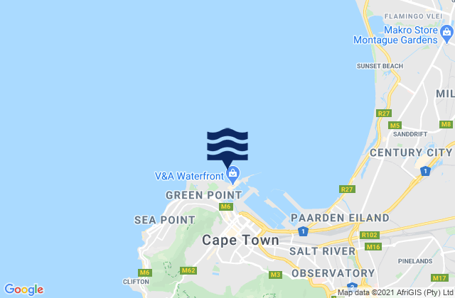 Cape Town Table Bay, South Africaの潮見表地図