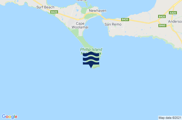 Cape Woolamai, Australiaの潮見表地図