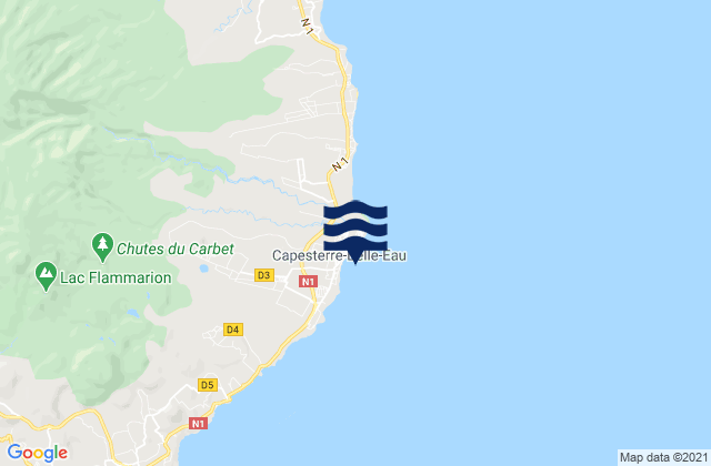 Capesterre-Belle-Eau, Guadeloupeの潮見表地図