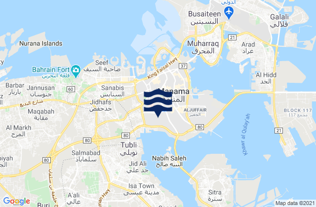 Capital Governorate, Bahrainの潮見表地図