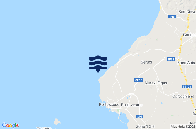 Capo Altano, Italyの潮見表地図
