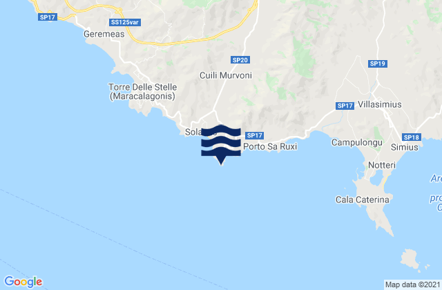 Capo Boi, Italyの潮見表地図