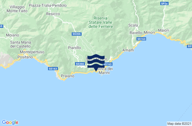 Capo Conca, Italyの潮見表地図