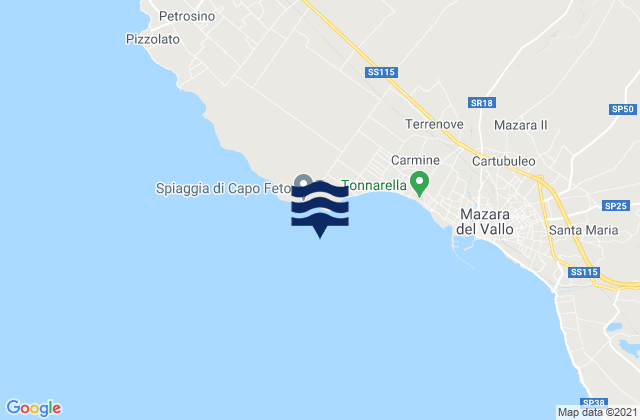 Capo Feto, Italyの潮見表地図