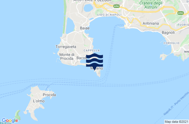 Capo Miseno, Italyの潮見表地図