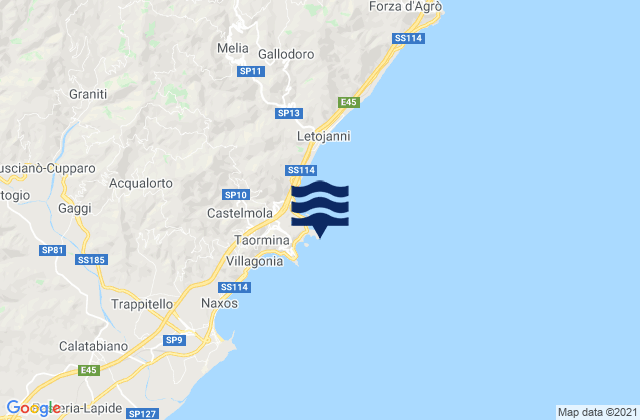 Capo Sant'Andrea, Italyの潮見表地図