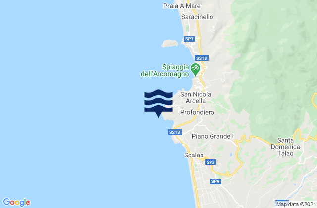 Capo Scalea, Italyの潮見表地図
