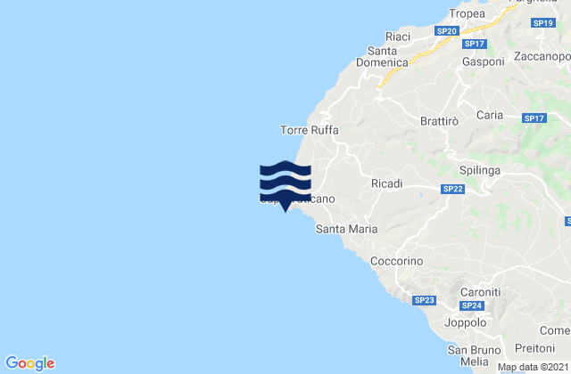 Capo Vaticano, Italyの潮見表地図