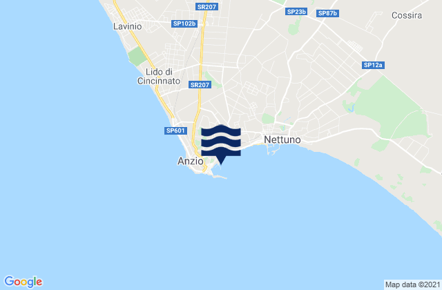 Capo d'Anzio, Italyの潮見表地図